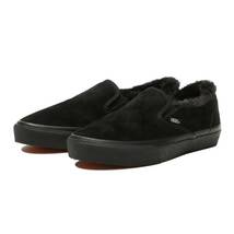 ヴァンズ 25.5cm スリッポン ファー ブラック VANS SLIP ON FUR メンズ スニーカー スエード 天然皮革 バンズ V98CF FUR M.BLACK_画像1