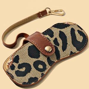  sunglasses case glasses case glasses lady's men's stylish popular convenience soft strap thin type light weight leopard print present 