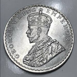 古銭　イギリス 英領インド　1936年 ジョージ5世　記念銀貨 小型銀貨 