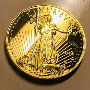 古銭 アメリカ　USA イーグル金貨　2016年 自由の女神　小型金貨　カプセル付き　