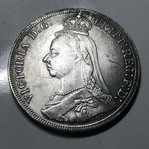 古銭 イギリス1887年　ヴィクトリア女王　イギリス・ハノーヴァー朝第6代女王 ヨーロッパ 古錢　貿易銀　大型銀貨 