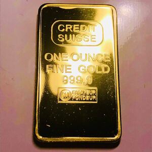 古銭　スイス　CREDIT SUISSE 1オンス　大型金貨　ゴールドバー　カプセル付き
