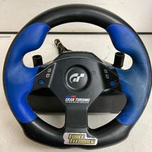 R471 Logitech GRAN TURISMO FORCE ステアリング コントローラセット プレステ2/動作未確認 ジャンク品_画像2