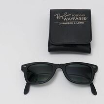 B&L Ray-Ban FOLDING WAYFARER ボシュロム レイバン ウェイファーラー マットブラック ケース付 メンズ サングラス H5244_画像8