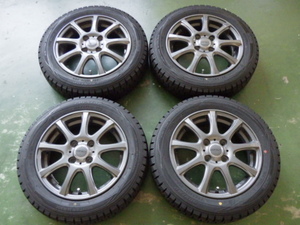 155/65R14 中古 7分山 4本セット 冬タイヤ アルミホイール ダンロップ WINTERMAXX WM01 14×4.5J PCD100 4穴 +45 2018年製 TW1300