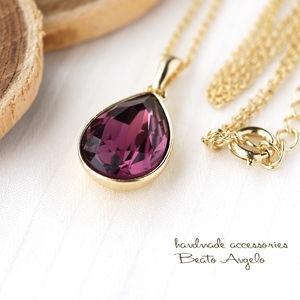 **+angelo+ Swarovski 4320. necklace (n-049) amethyst G one bead Drop purple design stone seat 