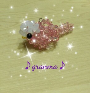 ♪granma♪インコストラップ　　　＊薄いピンク＊