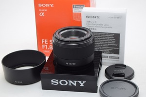 美品★SONY ソニー FE50mm F1.8 SEL50F18F★元箱付・レンズフード付