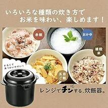 カクセー 電子レンジ専用炊飯器 備長炭入り ちびくろちゃん 2合炊_画像4