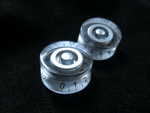 ★Speed knob／スピードノブ Silver/シルバー/銀◆コントロール・ノブ ２個SET ミリサイズ／Gibson レスポールなどに