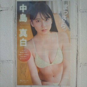 『雑誌グラビア ラミネート加工』O-418『中島真白 初グラビア 水着 現役高校生』 ヤングマガジン 2023年8月7日号 B5 2枚4ページ ※15