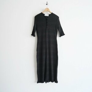 2022 / 未使用 / Mame Kurogouchi マメクロゴウチ / Geometric Ribbed Knitted Dress ジオメトリックリブニット ワンピース 1 / 2212-0622