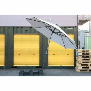 110308k3 exhibition goods 10 feet LED light attaching market umbrella Storm Smoke gray 