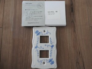 **[ free shipping ] unused switch plate switch cover ceramics made antique Old England 2 hole **