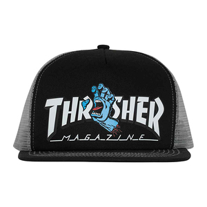 Santa Cruz X Thrasher (サンタクルーズ/スラッシャー) メッシュキャップ Screaming Logo High Profile Mesh Trucker Hat Grey