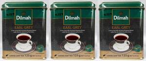 3缶set【スリランカ産】Dilmah ディルマ“Earl Grey”アールグレイ 本場セイロンティー 香り高い/缶入りルースリーフティー（125g）