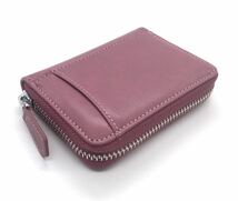 ミニ財布 コインケース カードケース 小銭入れ メンズ レディース ボックス型 紫 パープル_画像3
