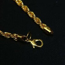 【1円スタート】金 ネックレス メンズ レディース ネックレス 18kgp 鍍金 金チェーン 喜平 18k 刻印あり ロープチェーン ネックレス 323_画像4