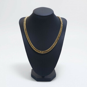 【1円スタート】鍍金 18k Gold Necklace 18kgp 55cm 幅8mm ダブル 金ネックレス 金チェーン 喜平ネックレス メンズ 342