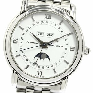  Morris *la black aMaurice Lacroix master-piece moon phase Triple calendar self-winding watch men's superior article _770679[ev10]