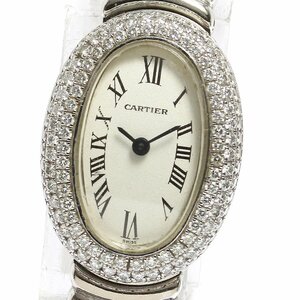 カルティエ CARTIER W1518956 ミニベニュワール K18WG アフターダイヤ クォーツ レディース 保証書付き_766411