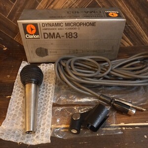 N4237 美品 Clarion ダイナミックマイクロフォン DMA-183 マイク MICROPHONE イベント カラオケ コード 有線 スタンド 送料全国一律1040円