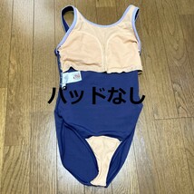 B666アディダス♪ストレッチ♪パープルのパイピングネイビースポーティー女子競泳水着♪コスプレやコレクションや撮影会にも♪サイズM_画像8