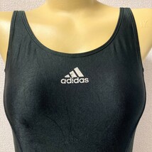 B845アディダス♪ストレッチ♪サイドライン入りシャインブラックのスポーティー女子競泳水着♪コレクションや撮影会にも♪サイズL_画像2