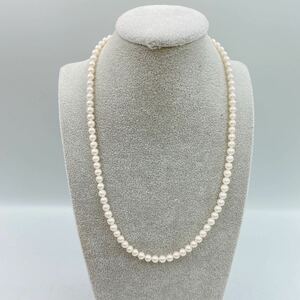 真珠 Pearl ネックレス ベビーパール 4.2mm〜4.8mm シルバー 金具 ☆1円スタート