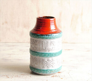  запад Германия производства Vintage Bay Keramik керамика. ваза Fat Lava ваза для цветов один колесо .. Mid-century период цветок основа античный _ig3609