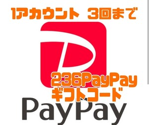 PayPay ギフトコード　236　PayPayポイント