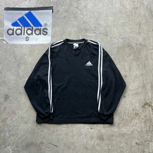 90's adidas ストライプ スウェット y2k 古着 ヴィンテージ アディダス トレーナー ブラック