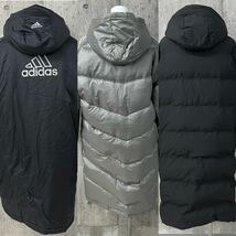 M11-2■ レディース ベンチコート 3点 まとめ売り adidas アディダスUNIQLO ユニクロ 160cm Lサイズ 黒 グレー系 シルバー 中綿 スポーツ_画像2