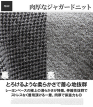 【新品】 3L ブラウン LOGOS PARK(ロゴス パーク) ニット メンズ 大きいサイズ ロゴ ジャガード クルーネック セーター_画像6
