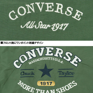 【新品】 3L ブラック コンバース(CONVERSE) スタジャン メンズ 大きいサイズ ナイロン 撥水加工 刺繍 プリント スタジアムジャンパーの画像8