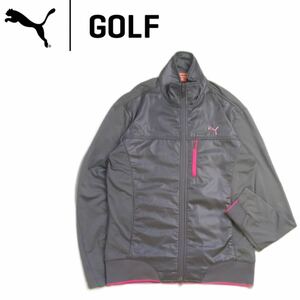 極美品 豪華デザイン PUMA GOLF 裏起毛 蓄熱保温 撥水防風 ストレッチ トラック ジャケット ジャージ メンズL プーマ ゴルフウェア 231187