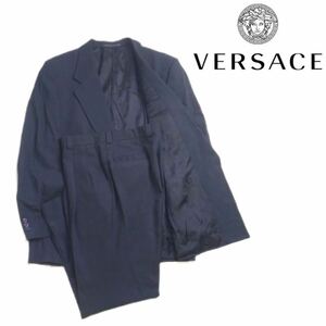 極美 VERSACE CLASSIC V2 裏地総柄 ウール ダブル スーツ 上下セット セットアップ テーラード ジャケット ブレザー メンズ ヴェルサーチ X