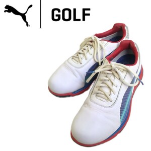 極上の履き心地 最高級 PUMA GOLF EVO SPEED 好配色 ゴルフシューズ ゴルフスパイク メンズ 26.0cm プーマ ゴルフウェア ホワイト 2311211