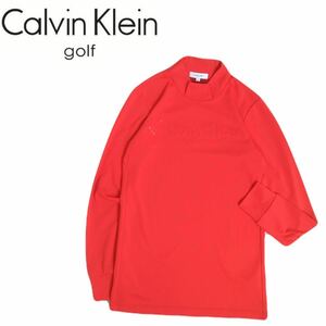 新品同様 Calvin Klein golf 弾力蓄熱保温 ストレッチ モックネック 長袖シャツ インナー メンズM カルバンクライン ゴルフウェア 2311269