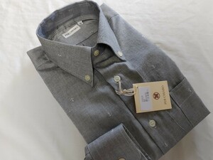 LL寸・新品／日本製・シャンブレーBDシャツ■グレー
