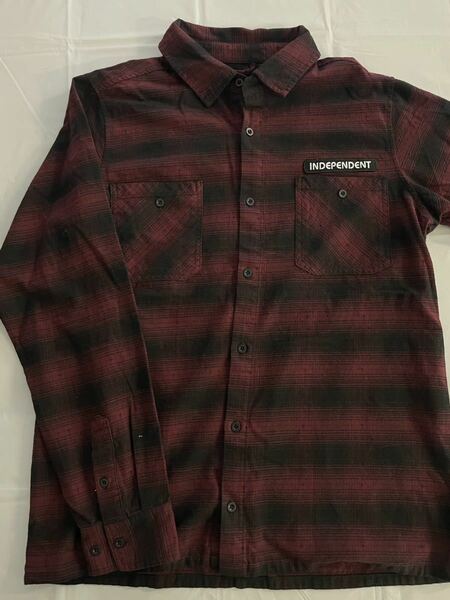 【新品】Independent Tilden Burgandy Plaid Flannel Shirt