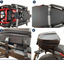 上質　 新品防水 耐久性 黒 GS バイク用 拡張機能あり 炭素繊維拡張機能あり リュックサック シートバッグ_画像10