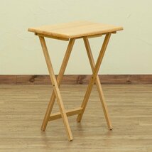 サイドテーブル 木製 折りたたみ テーブル ミニテーブル フォールディングテーブル 机 折り畳み 小さめ 新品 木目 ナチュラル色_画像1