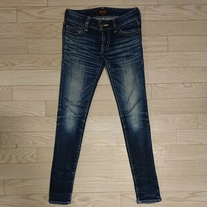 moussy Moussy skinny slim beautiful legs bottoms jeans Denim pants indigo blue used processing stretch 24 stretch popular 