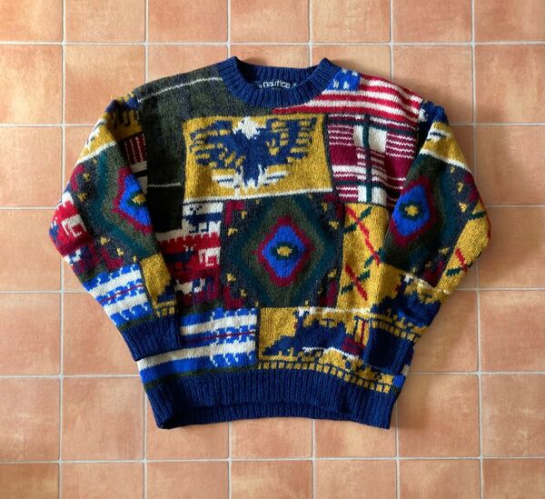 NAUTICA ノーティカ M ニット セーター 古着 90s ビンテージ