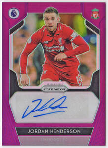 13/50【JORDAN HENDERSON/ジョーダン・ヘンダーソン】2019-20 PANINI PRIZM PREMIER LEAGUE SOCCER AUTOGRAPH AUTO 直筆サインカード LFC