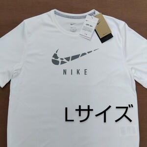[新品] NIKE ナイキ Tシャツ ドライフィットTシャツ ビッグスウッシュ NIKEロゴ 吸汗速乾 DRI-FIT ランニング/ジム/トレーニング Lサイズ