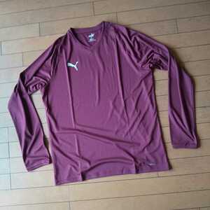 * новый товар *. сделка XXL размер PUMA Puma игра рубашка мужской футболка с длинным рукавом темно-красный цвет спорт футбол др. 