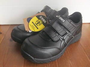 新品 安全靴 アシックス asics 人気カラー ブラック 黒 ウィンジョブ CP301 セーフティー ベルクロ 定価11600円