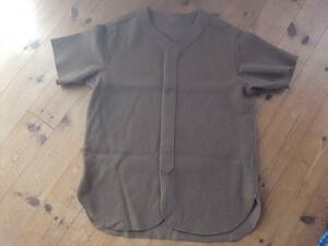 新品 同様 BRU NA BOINNE ブルーナボイン BASEBALL SHIRT カシミア ウール シャツ 茶 美品 定価18000円 needles NEPENTHES エンジニアド 